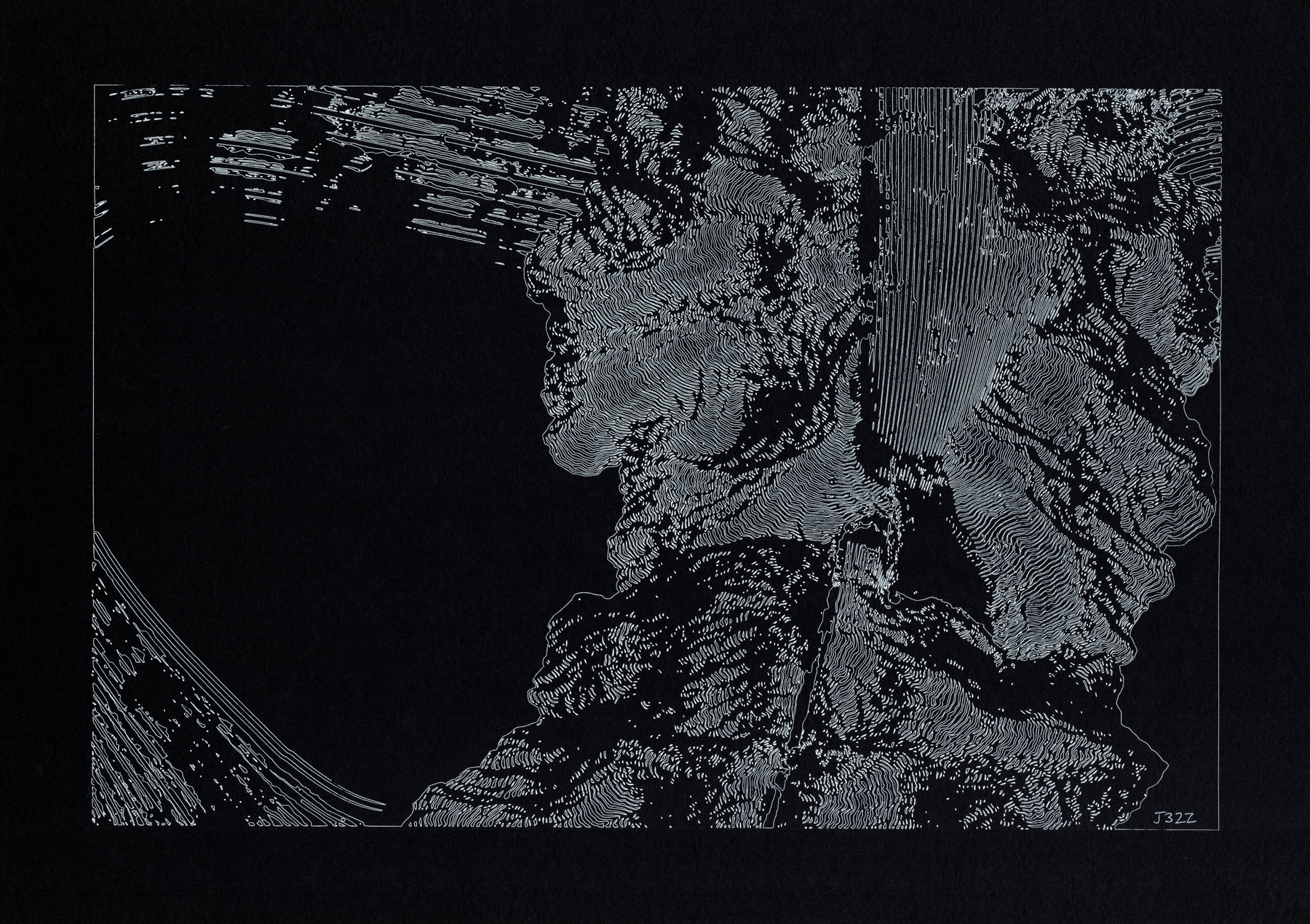 Void Emergence — Ink on paper, 42 × 29.7 cm, 2026