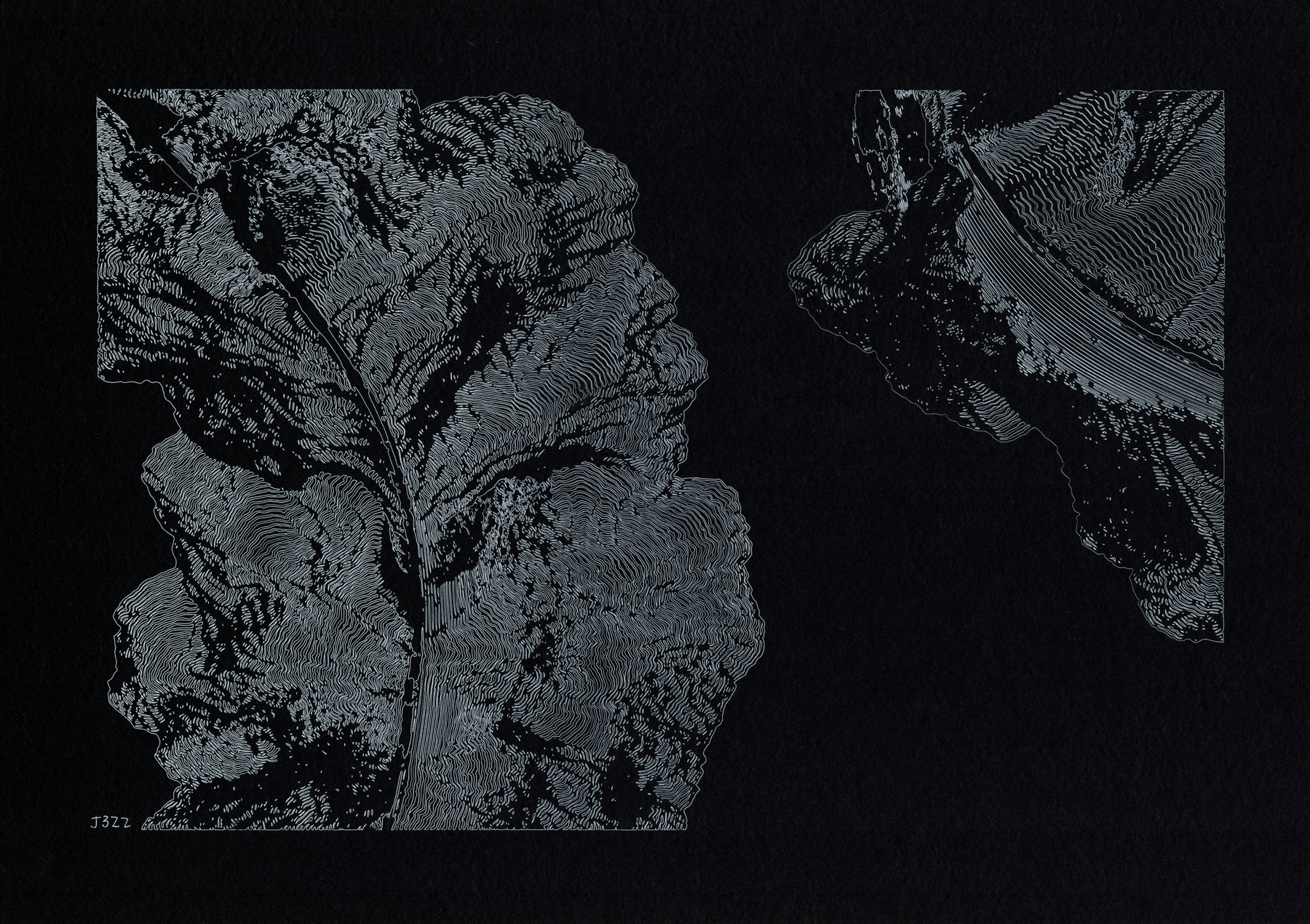 Scattered Archipelago — Ink on paper, 42 × 29.7 cm, 2026