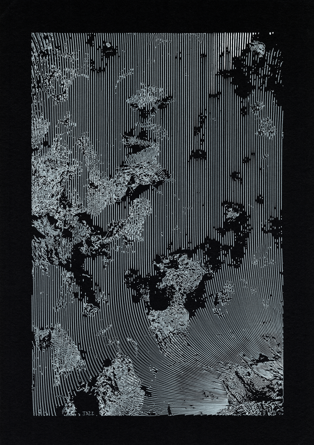 Saturated Network — Ink on paper, 29.7 × 42 cm, 2026
